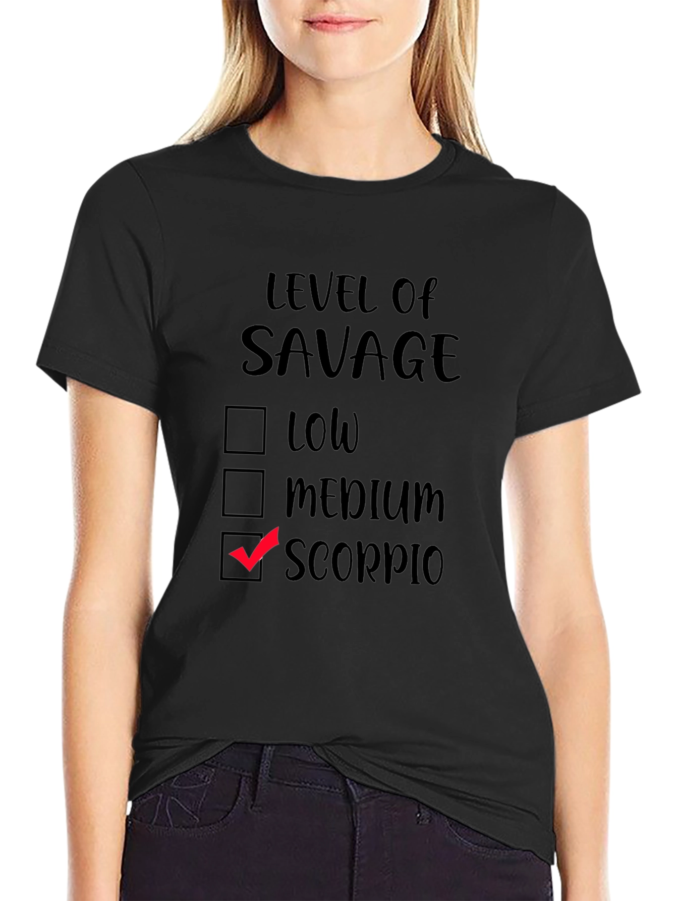 Level of Savage Scorpio Black T-Shirt