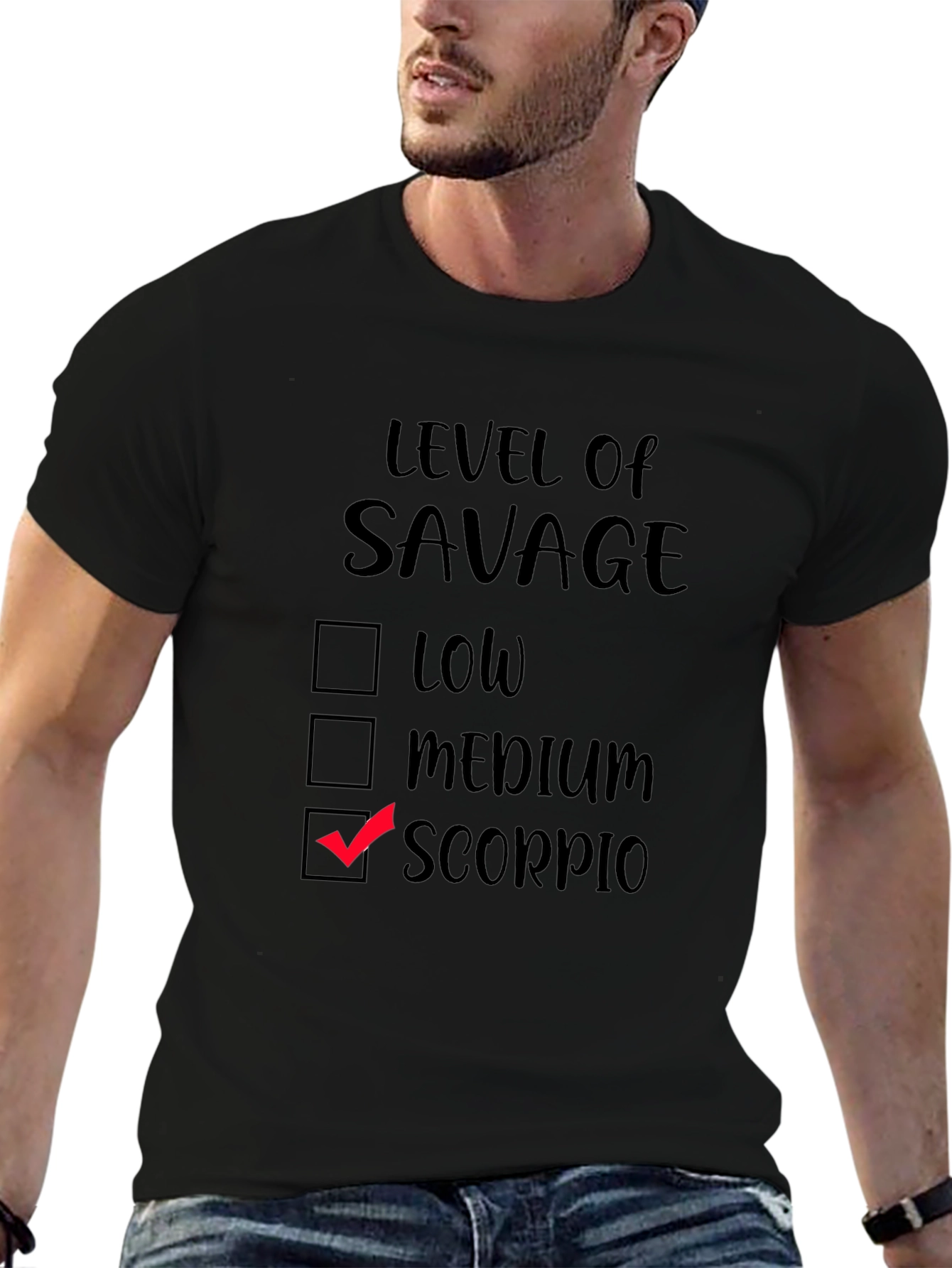 Level of Savage Scorpio Black T-Shirt