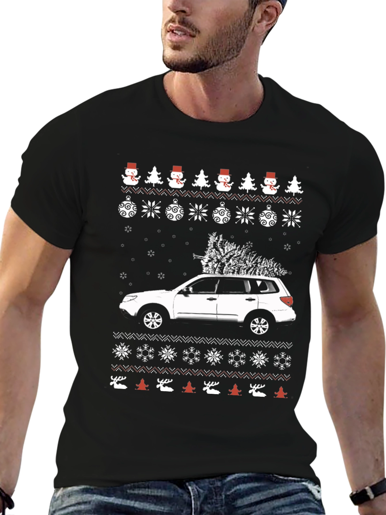 Festive Car Christmas Tree T-Shirt