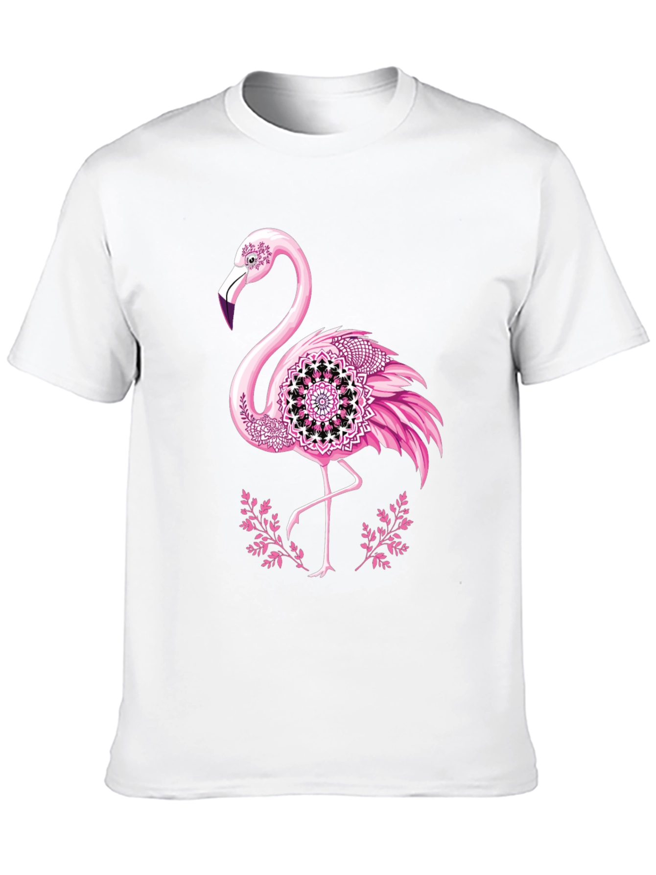 Flamingo Mandala Graphic Tee - Mens Black T-Shirt