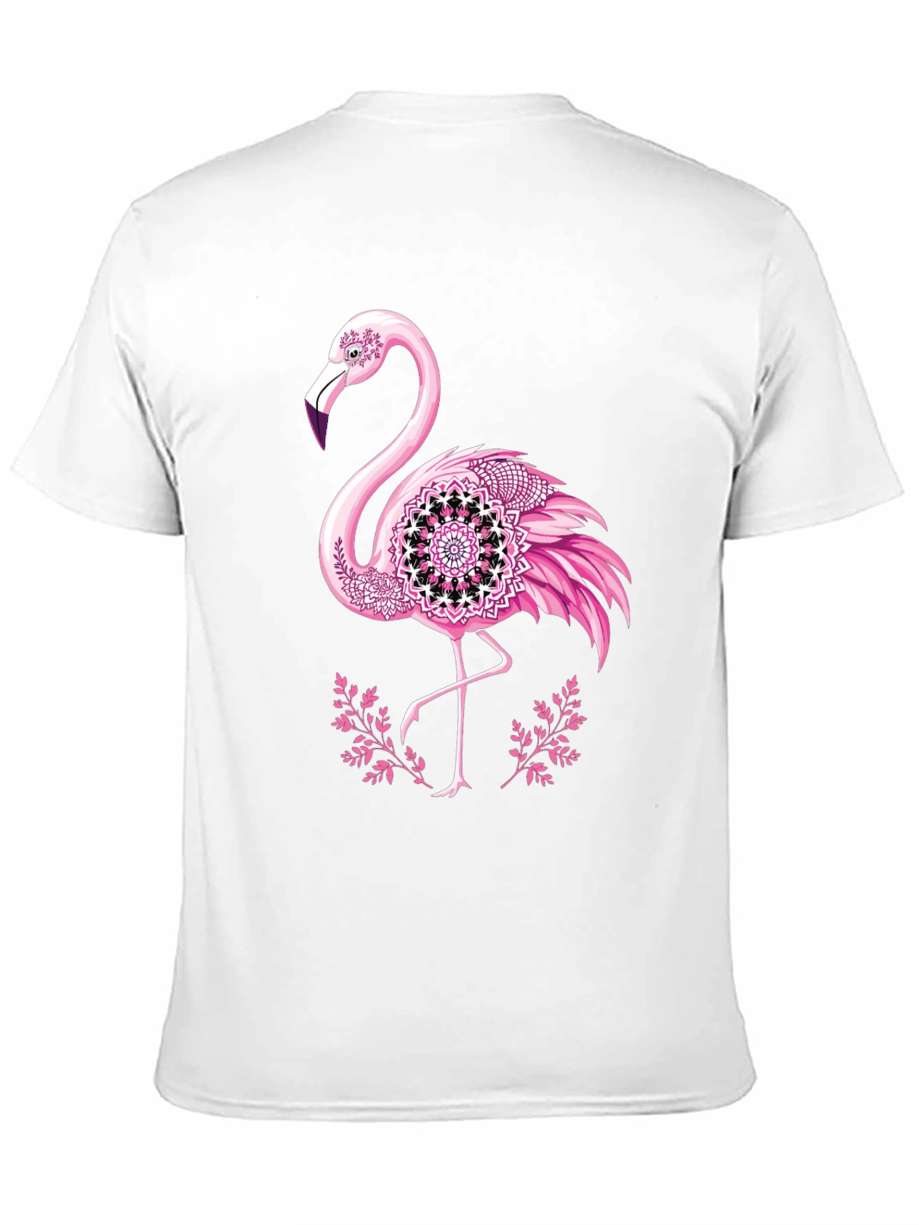 Flamingo Mandala Graphic Tee - Mens Black T-Shirt