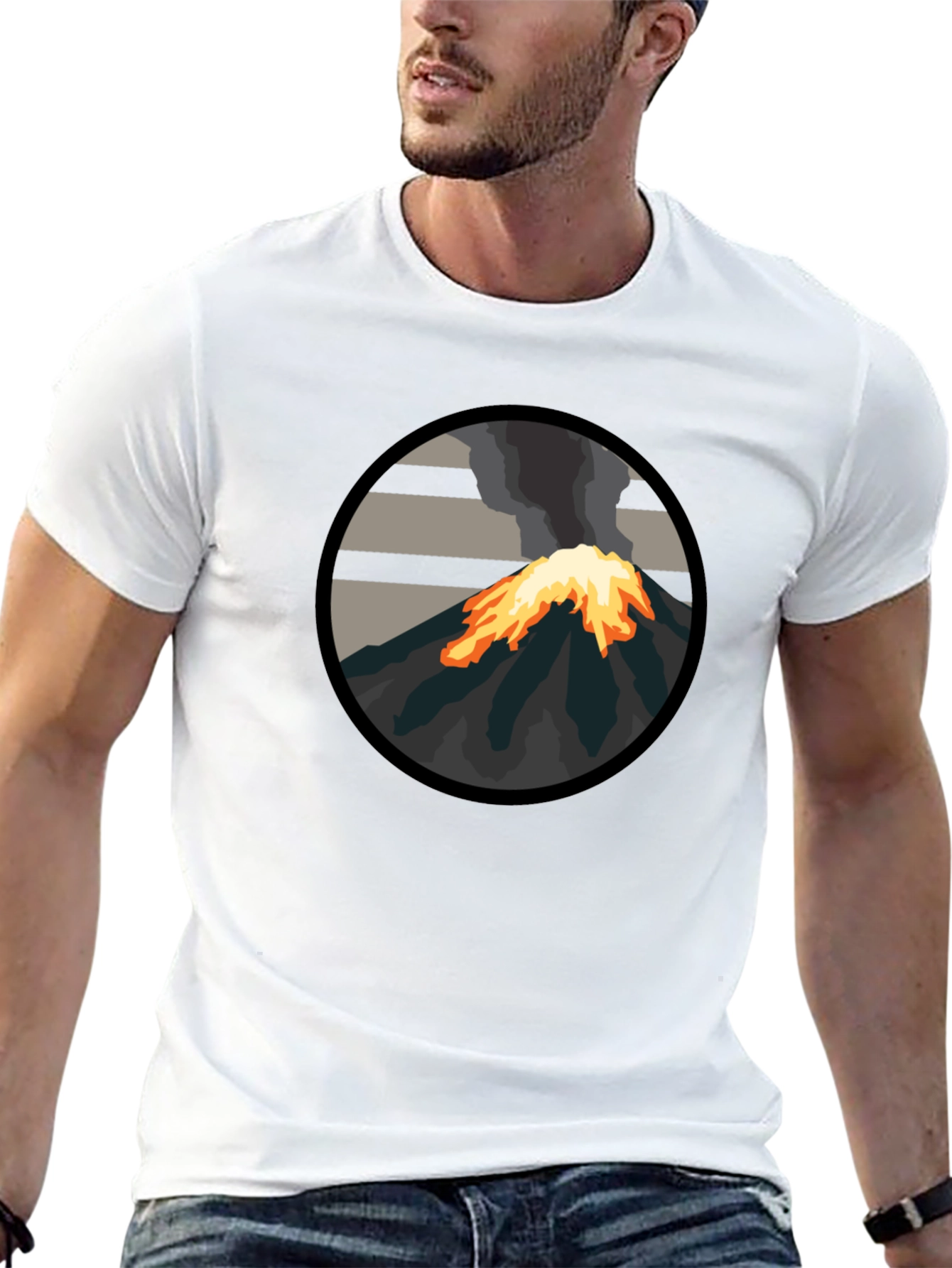 Volcano Graphic Tee - Bold Black T-Shirt