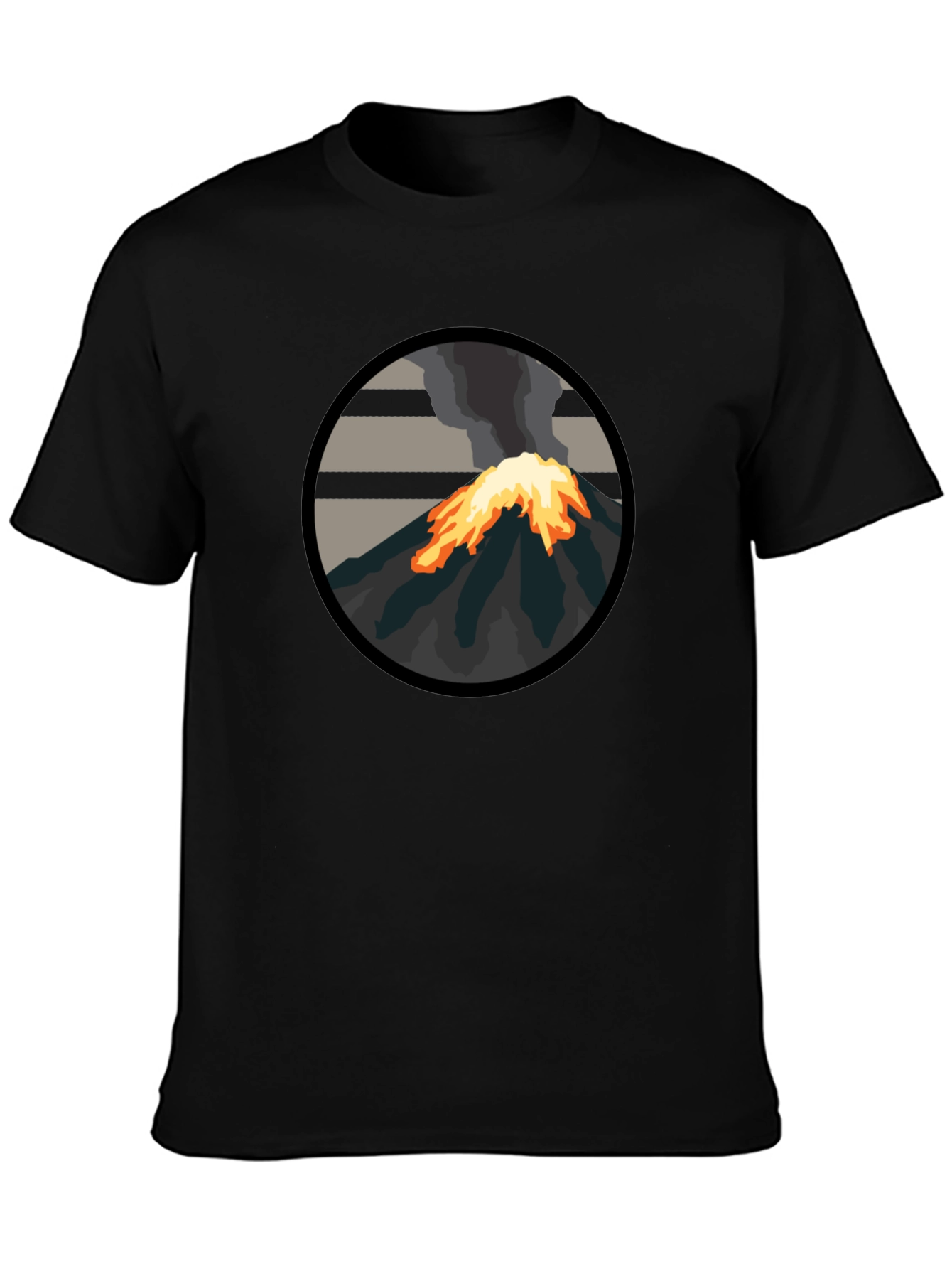 Volcano Graphic Tee - Bold Black T-Shirt