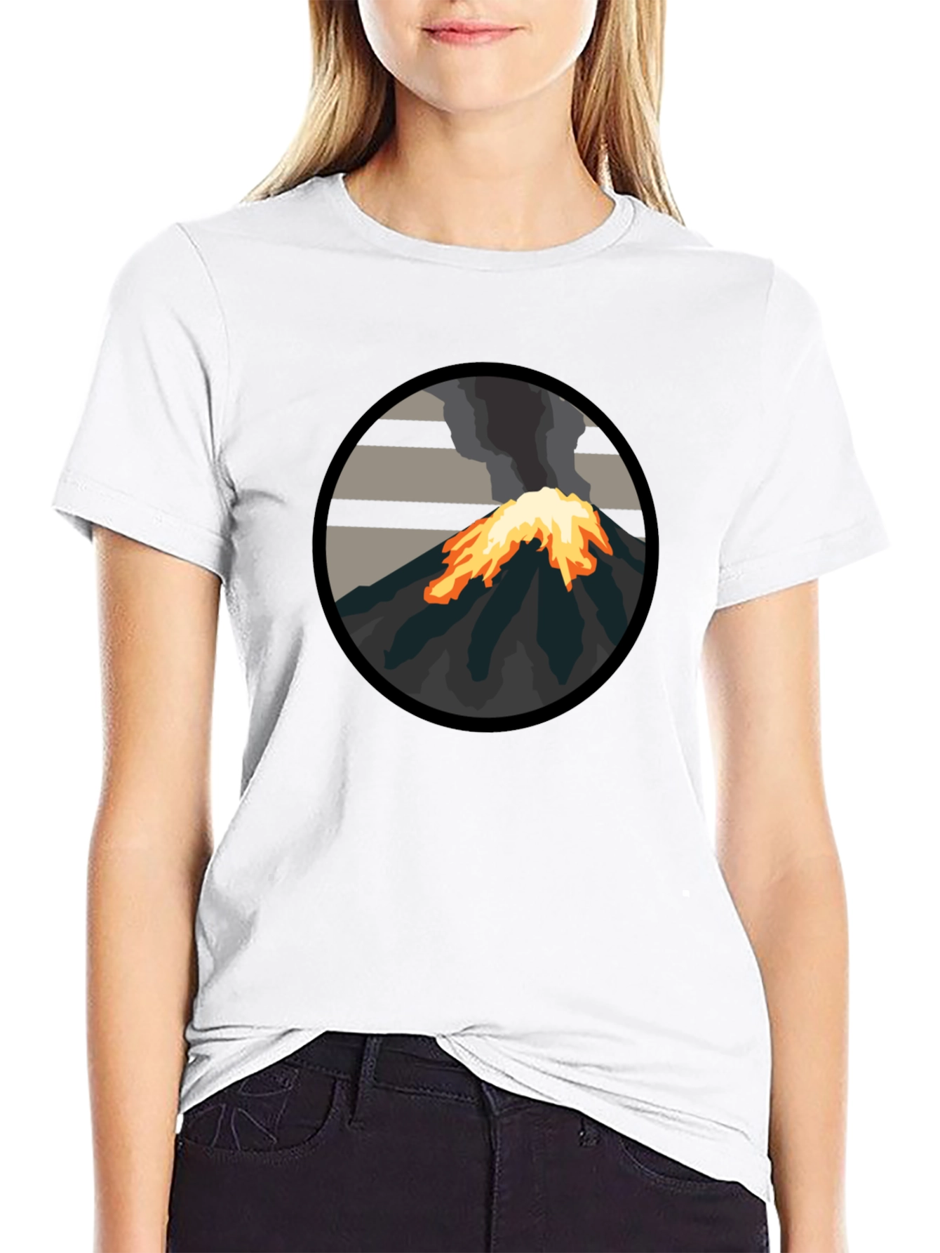 Volcano Graphic Tee - Bold Black T-Shirt