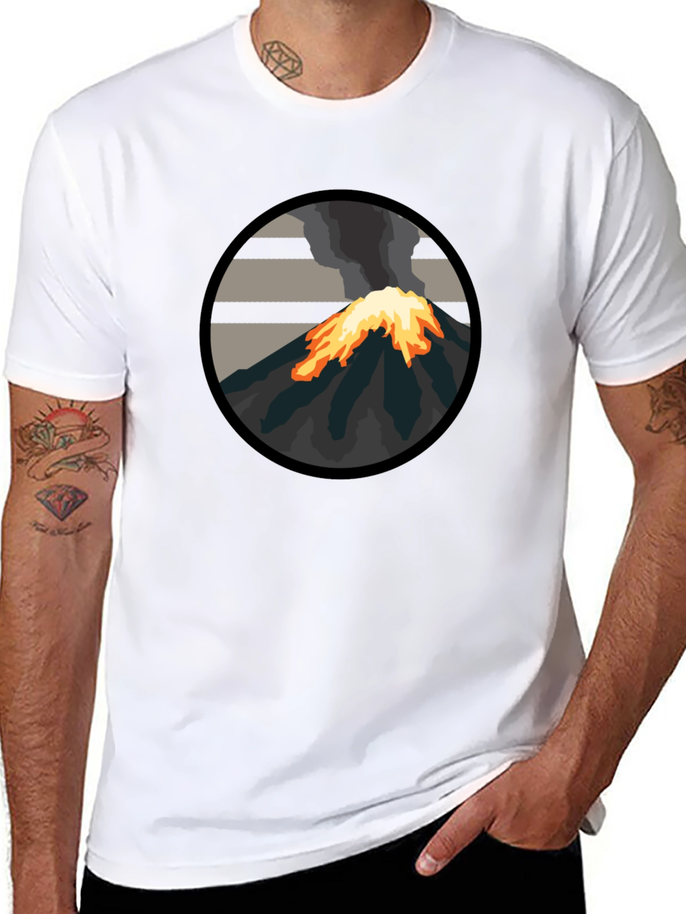 Volcano Graphic Tee - Bold Black T-Shirt