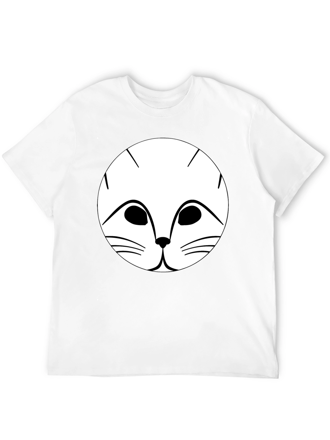 Cute Cat Face Graphic Tee - Unisex Black Shirt