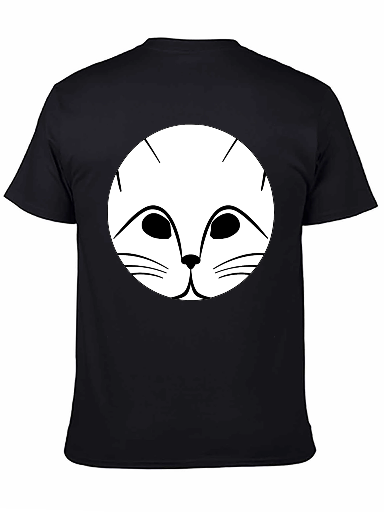 Cute Cat Face Graphic Tee - Unisex Black Shirt