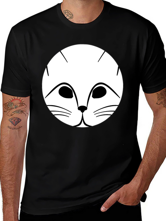Cute Cat Face Graphic Tee - Unisex Black Shirt
