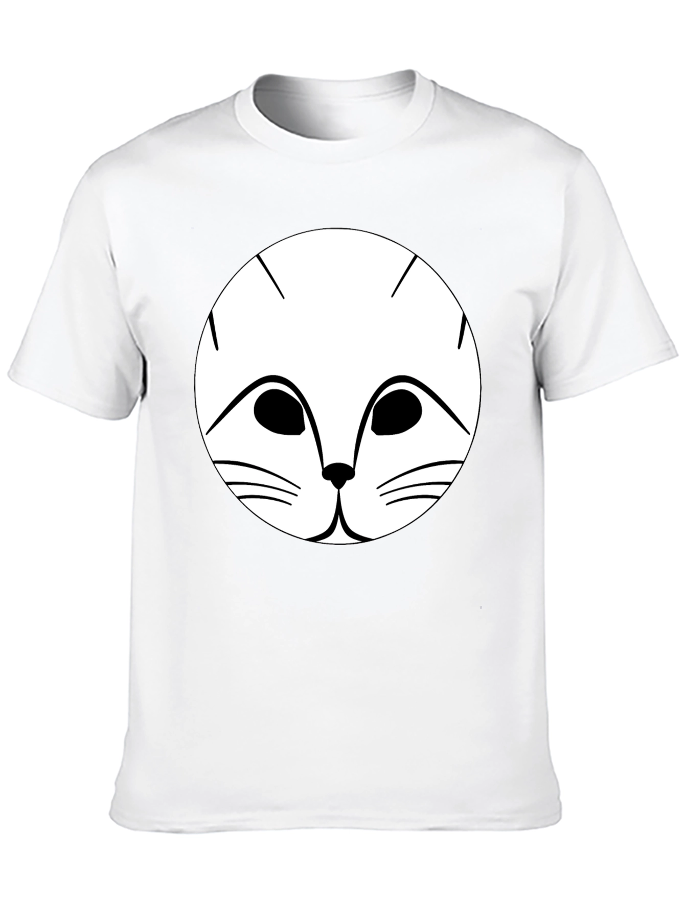 Cute Cat Face Graphic Tee - Unisex Black Shirt