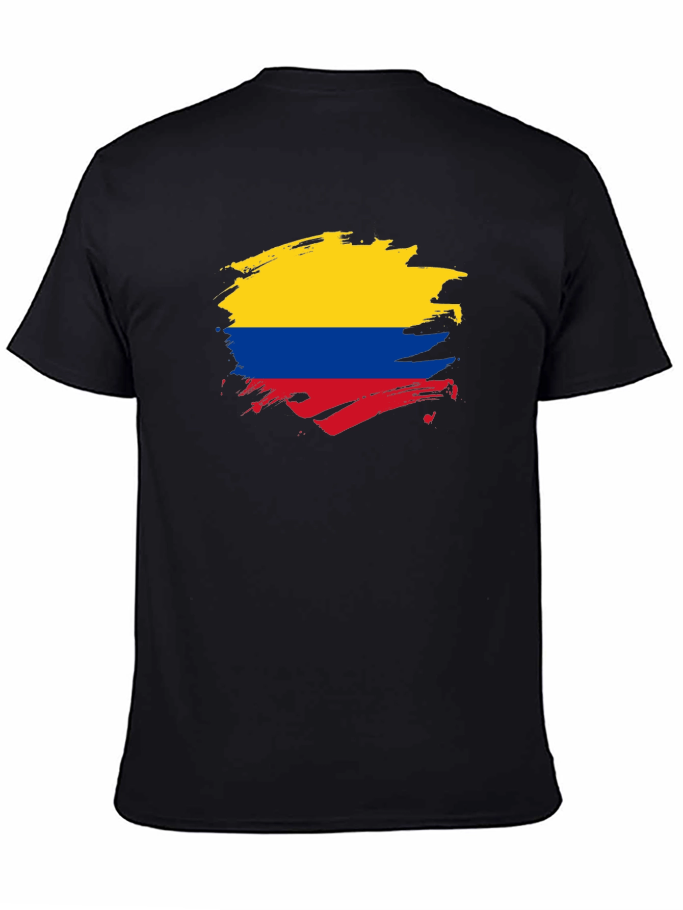 Colombia Flag T-Shirt - Brush Stroke Design