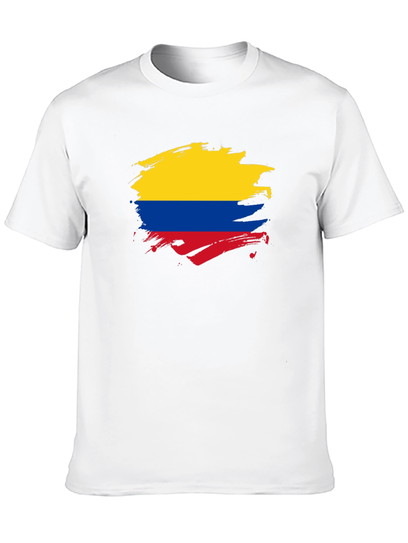 Colombia Flag T-Shirt - Brush Stroke Design