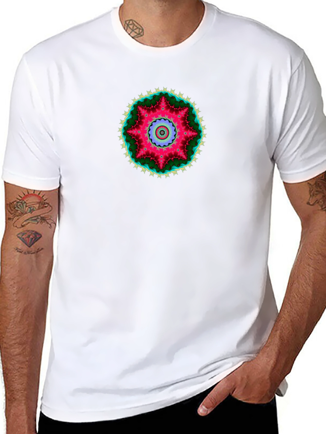 Vibrant Mandala Graphic Tee - Unique Art Shirt