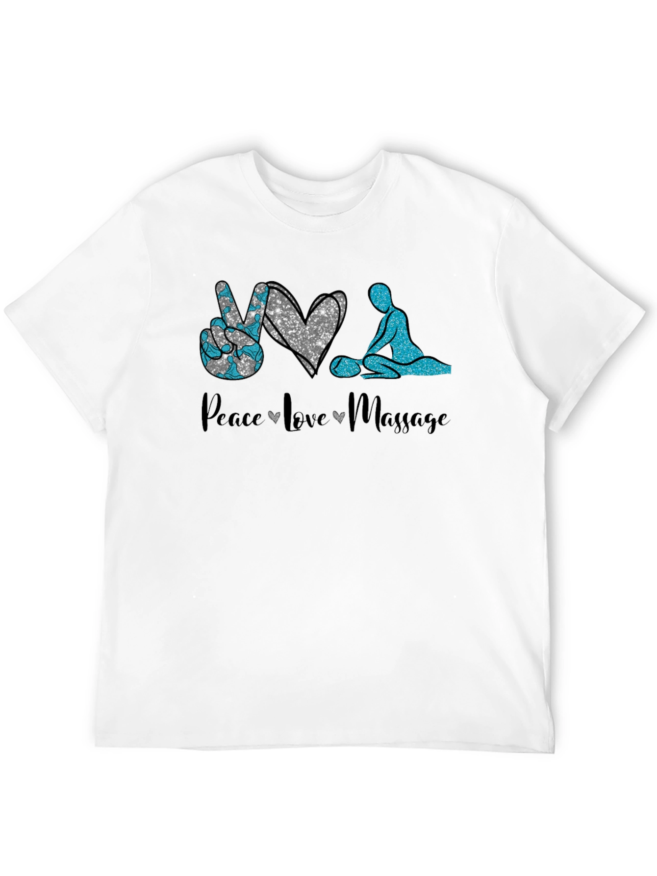 Peace Love Massage Black T-Shirt