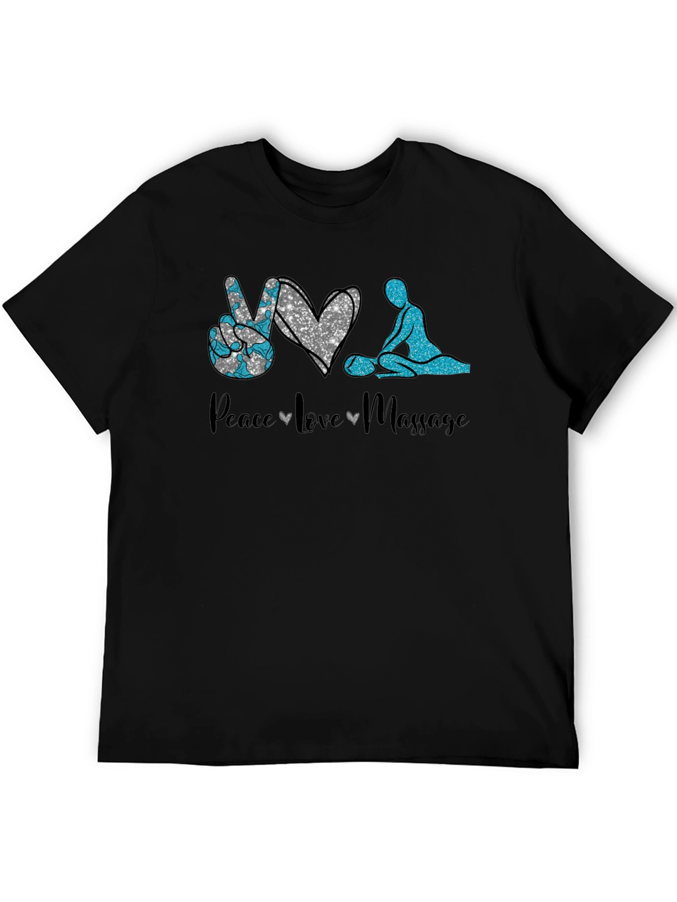 Peace Love Massage Black T-Shirt