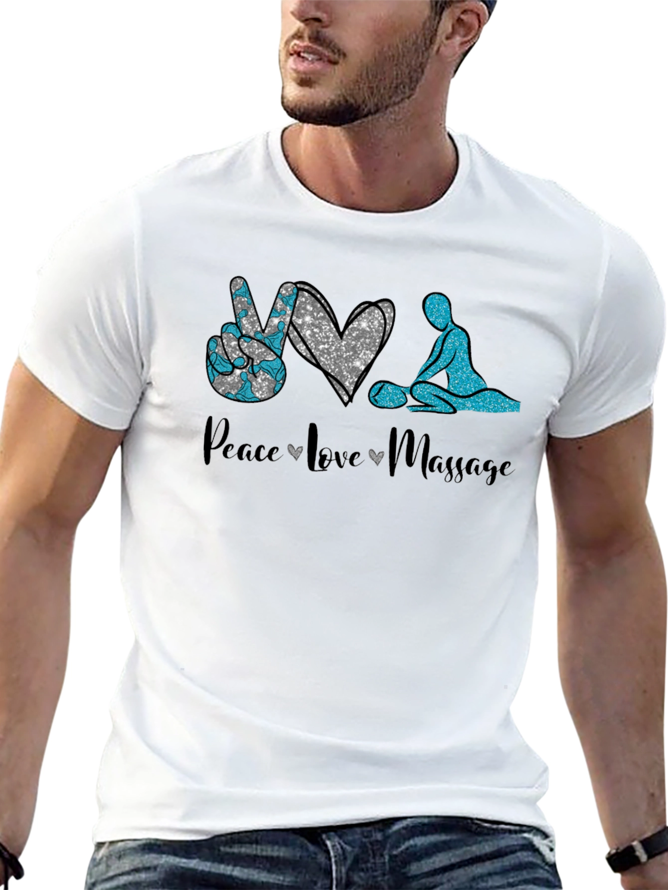 Peace Love Massage Black T-Shirt