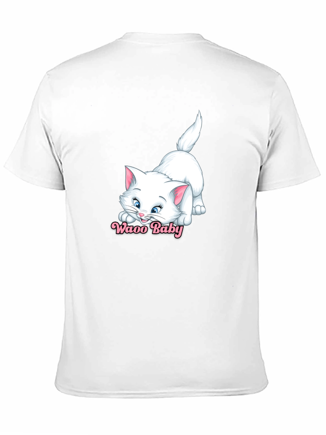Waao Baby Cat Graphic Tee - Black