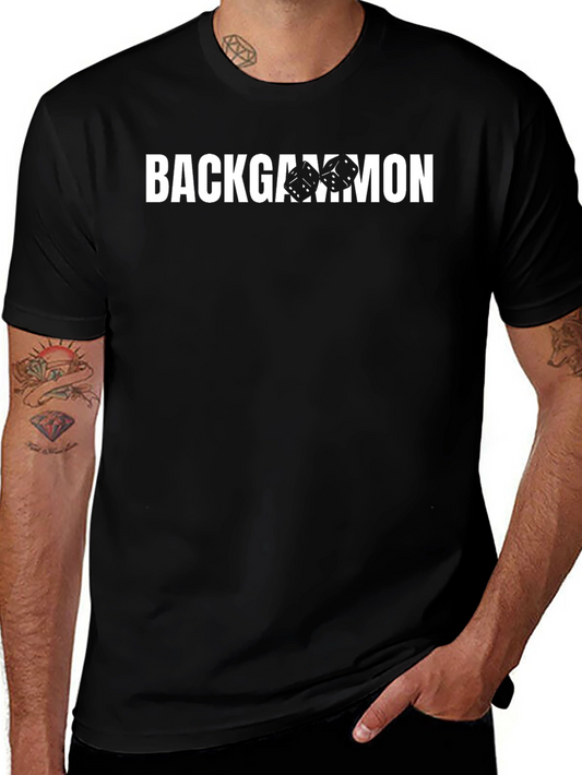 Backgammon Dice Graphic Black T-Shirt