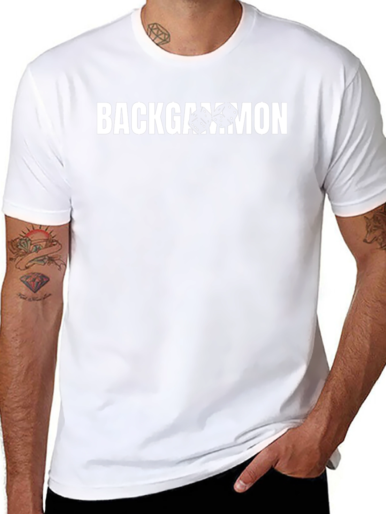 Backgammon Dice Graphic Black T-Shirt