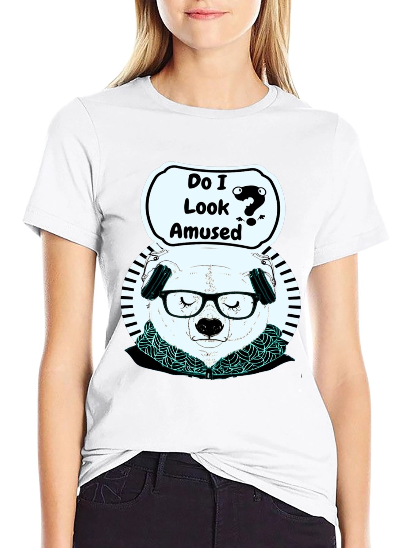 Amused Panda Graphic T-Shirt