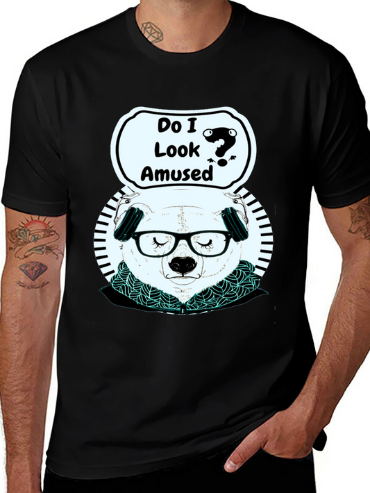 Amused Panda Graphic T-Shirt
