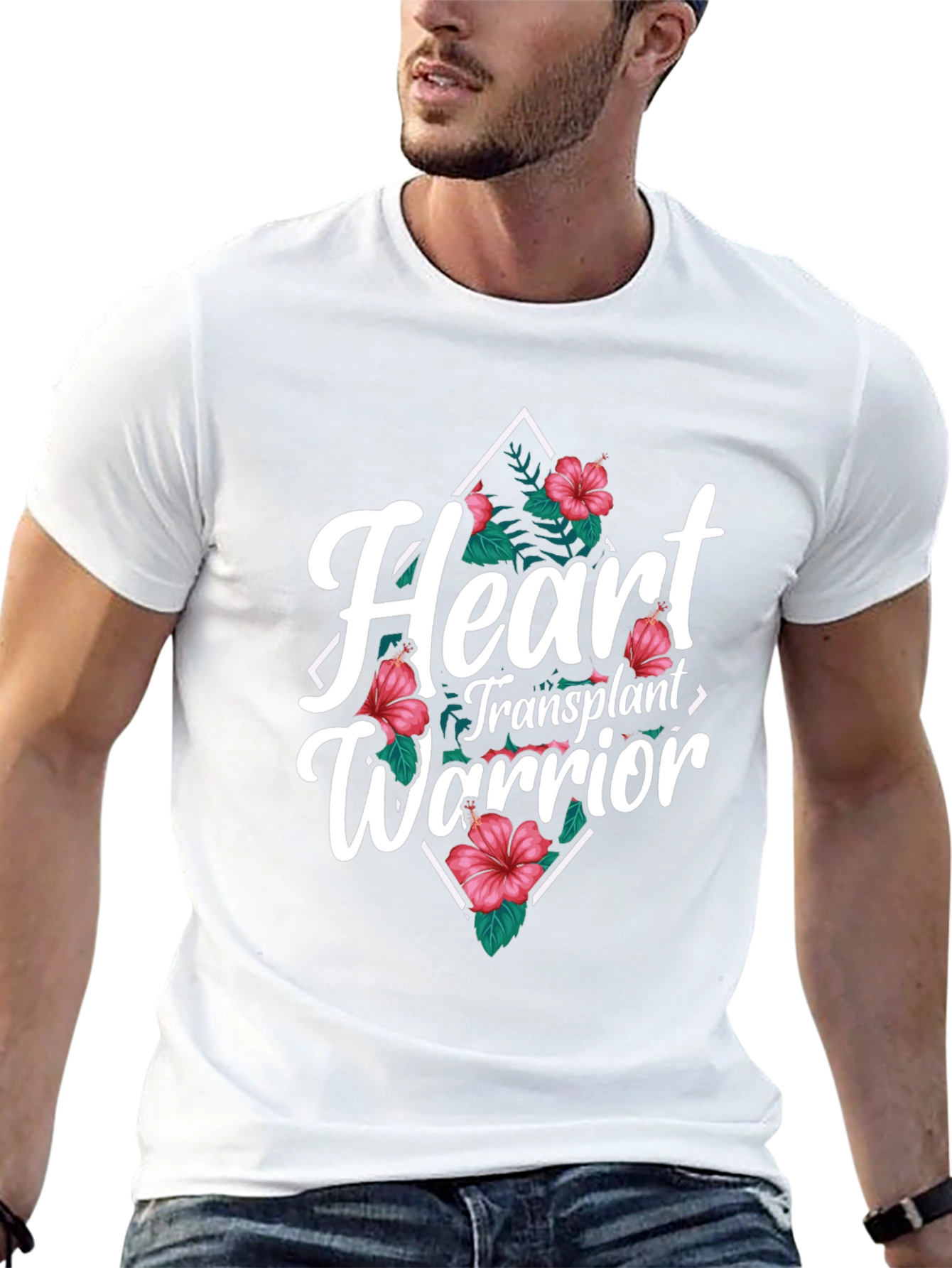 Heart Transplant Warrior Floral T-Shirt