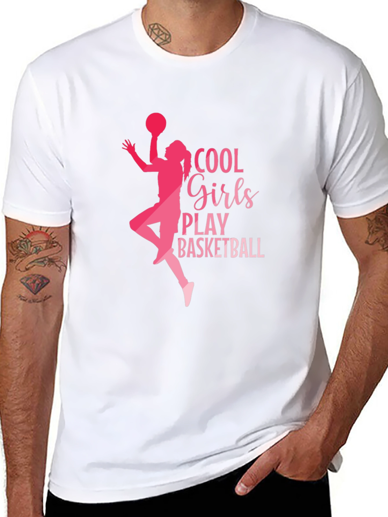 Cool Girls Play Basketball Graphic Tee
