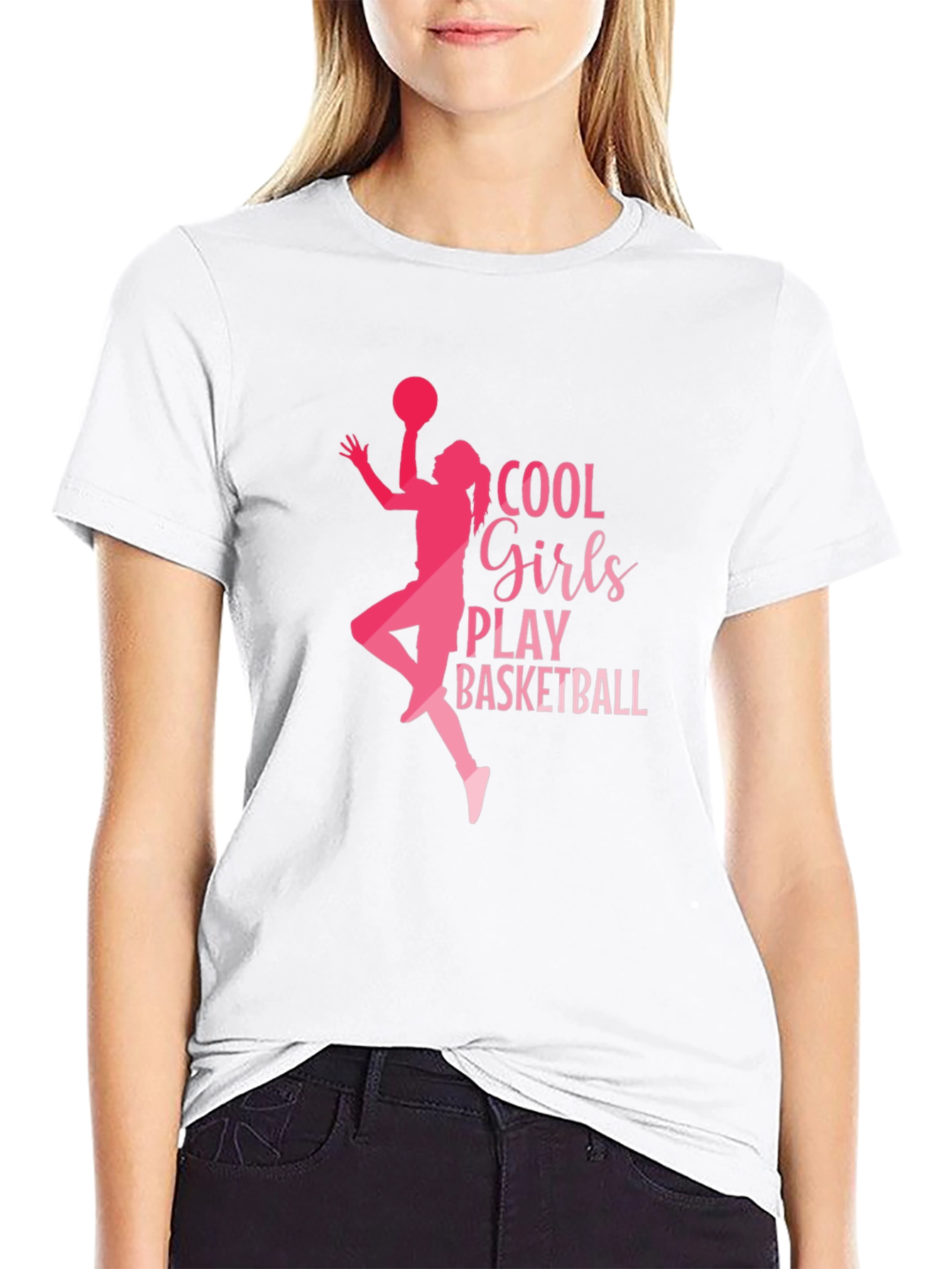 Cool Girls Play Basketball Graphic Tee