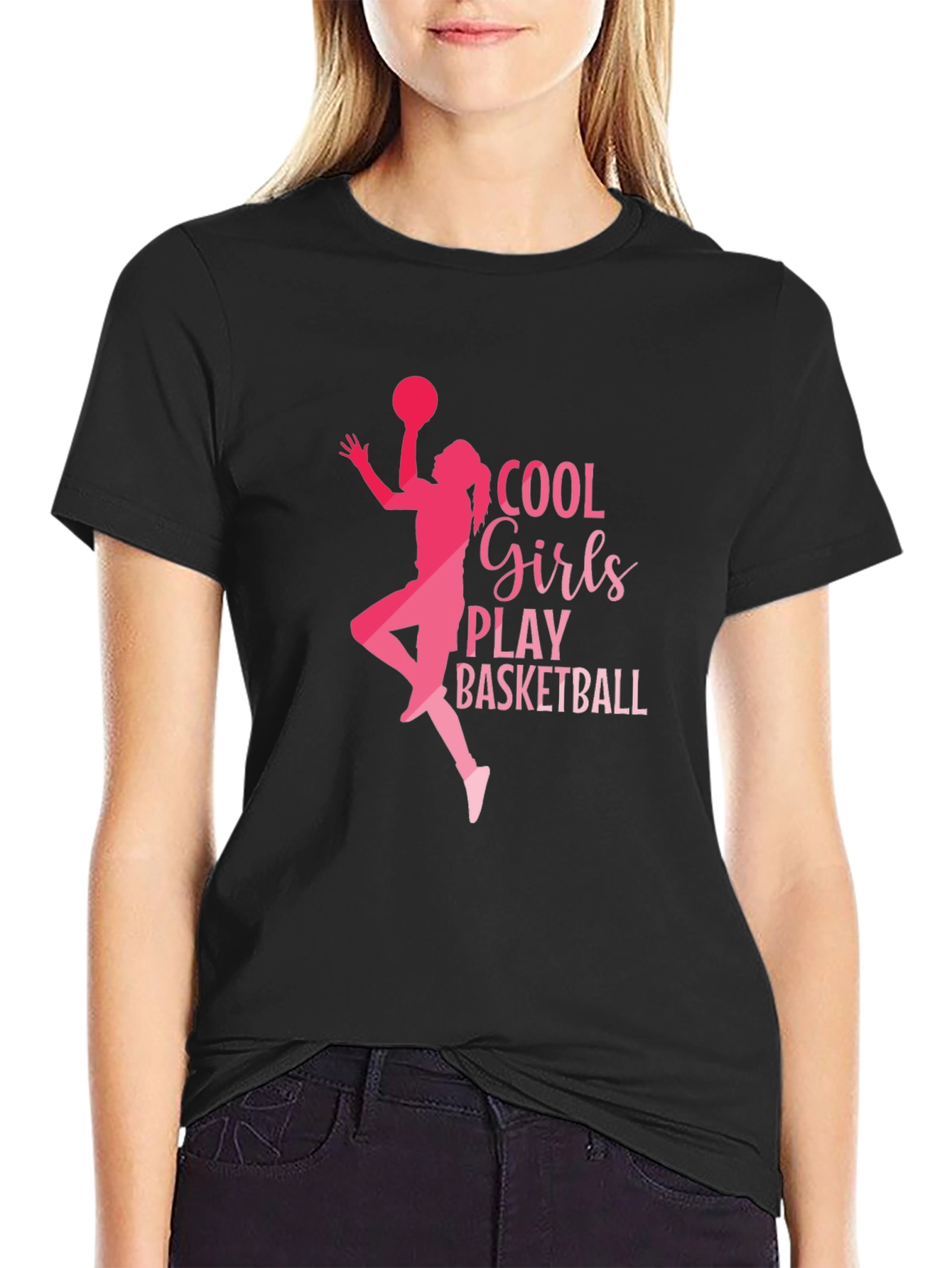 Cool Girls Play Basketball Graphic Tee