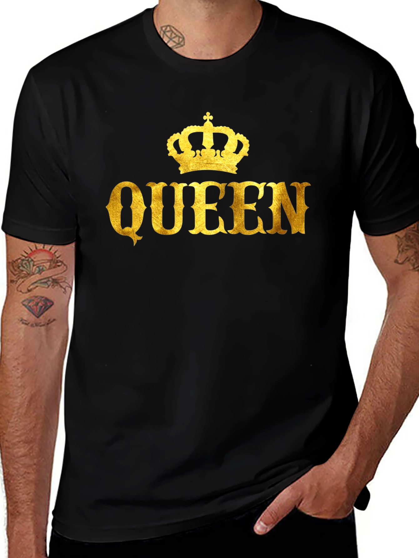 Queen Crown Graphic Black T-Shirt