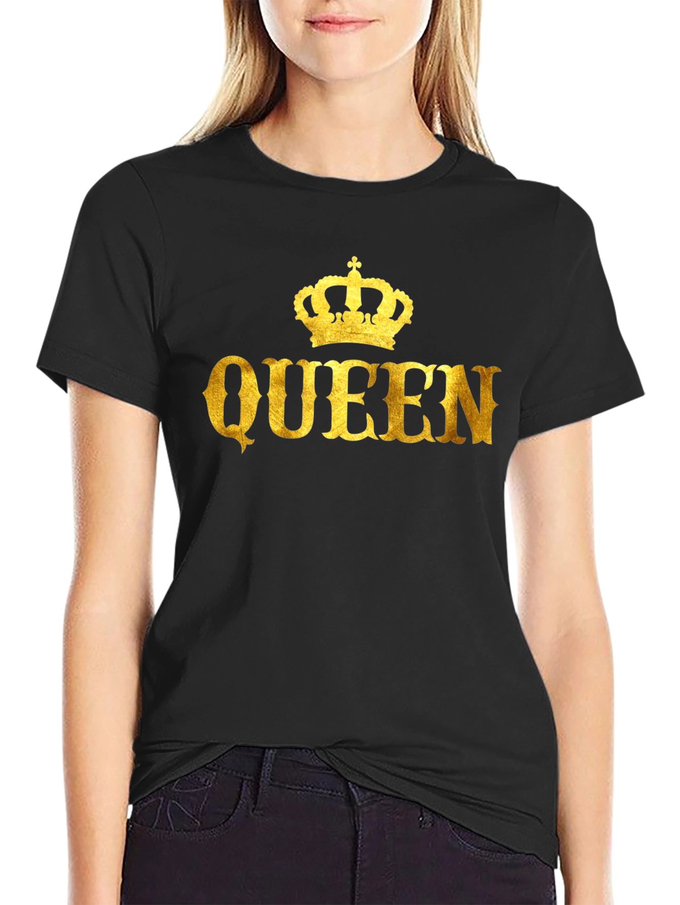 Queen Crown Graphic Black T-Shirt