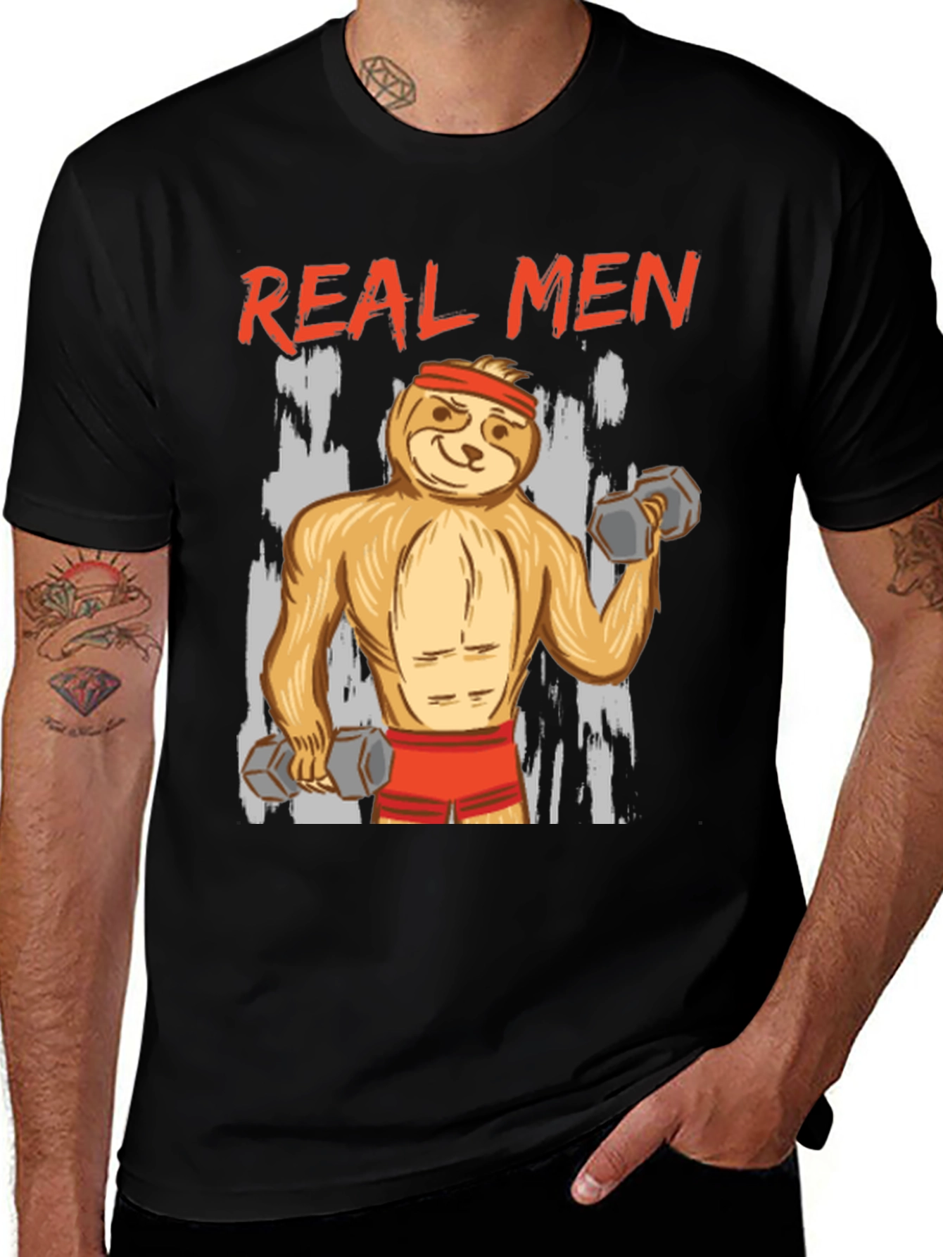 Real Men Sloth Gym T-Shirt