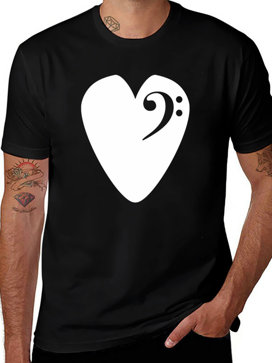 Bass Clef Heart T-Shirt - Musical Love