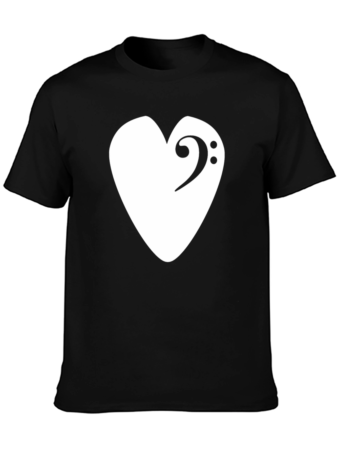 Bass Clef Heart T-Shirt - Musical Love