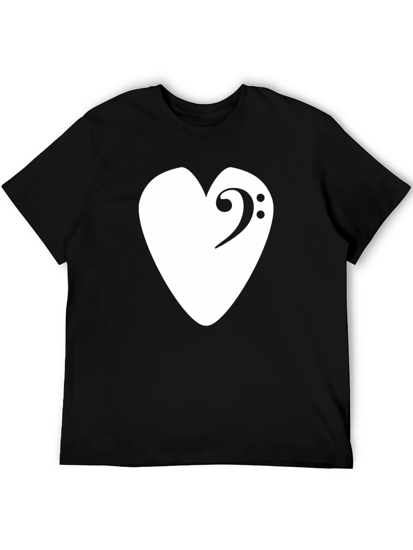 Bass Clef Heart T-Shirt - Musical Love