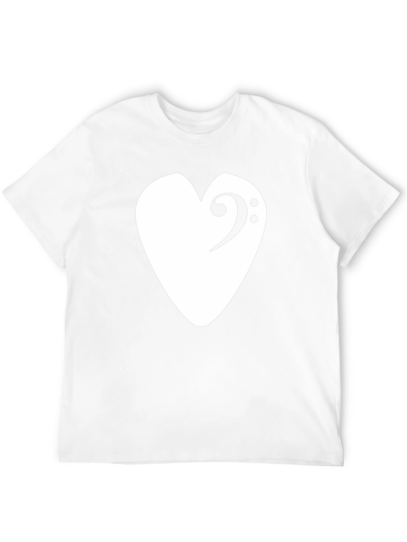 Bass Clef Heart T-Shirt - Musical Love