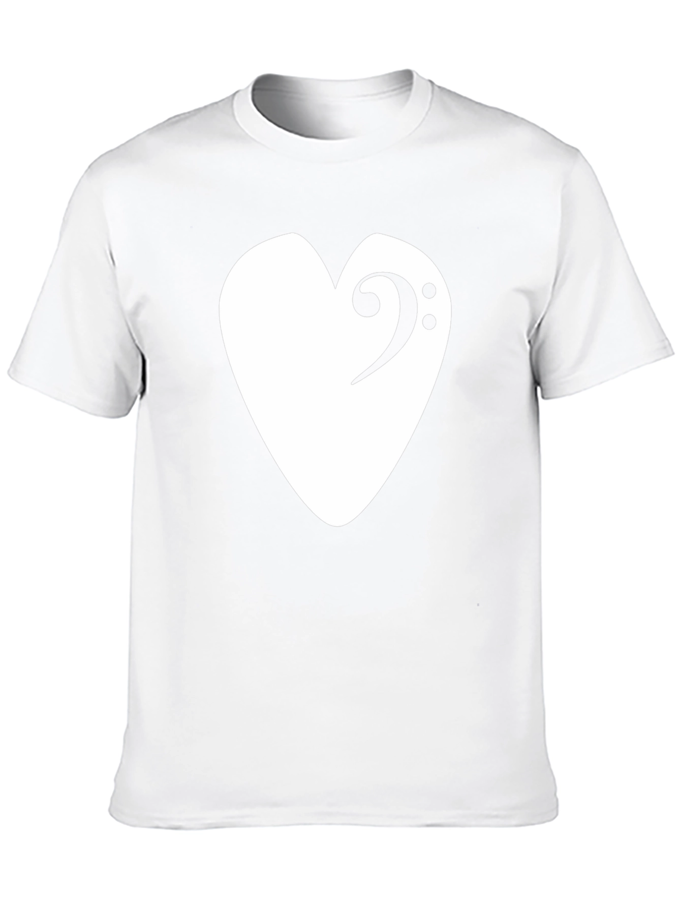 Bass Clef Heart T-Shirt - Musical Love