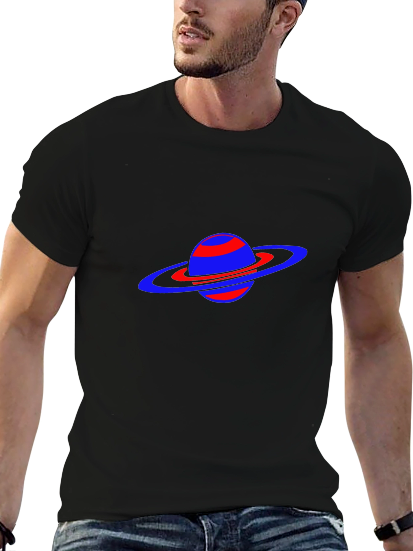 Saturn Graphic Black Tee