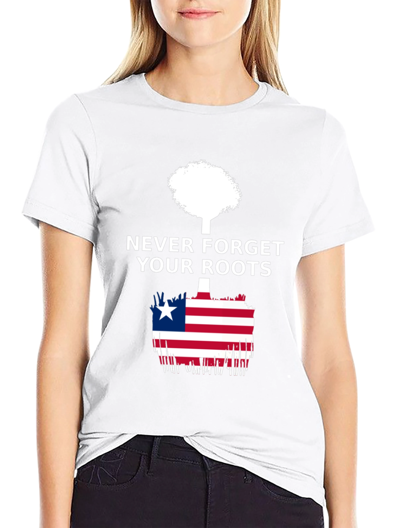 Never Forget Your Roots Liberia Flag T-Shirt
