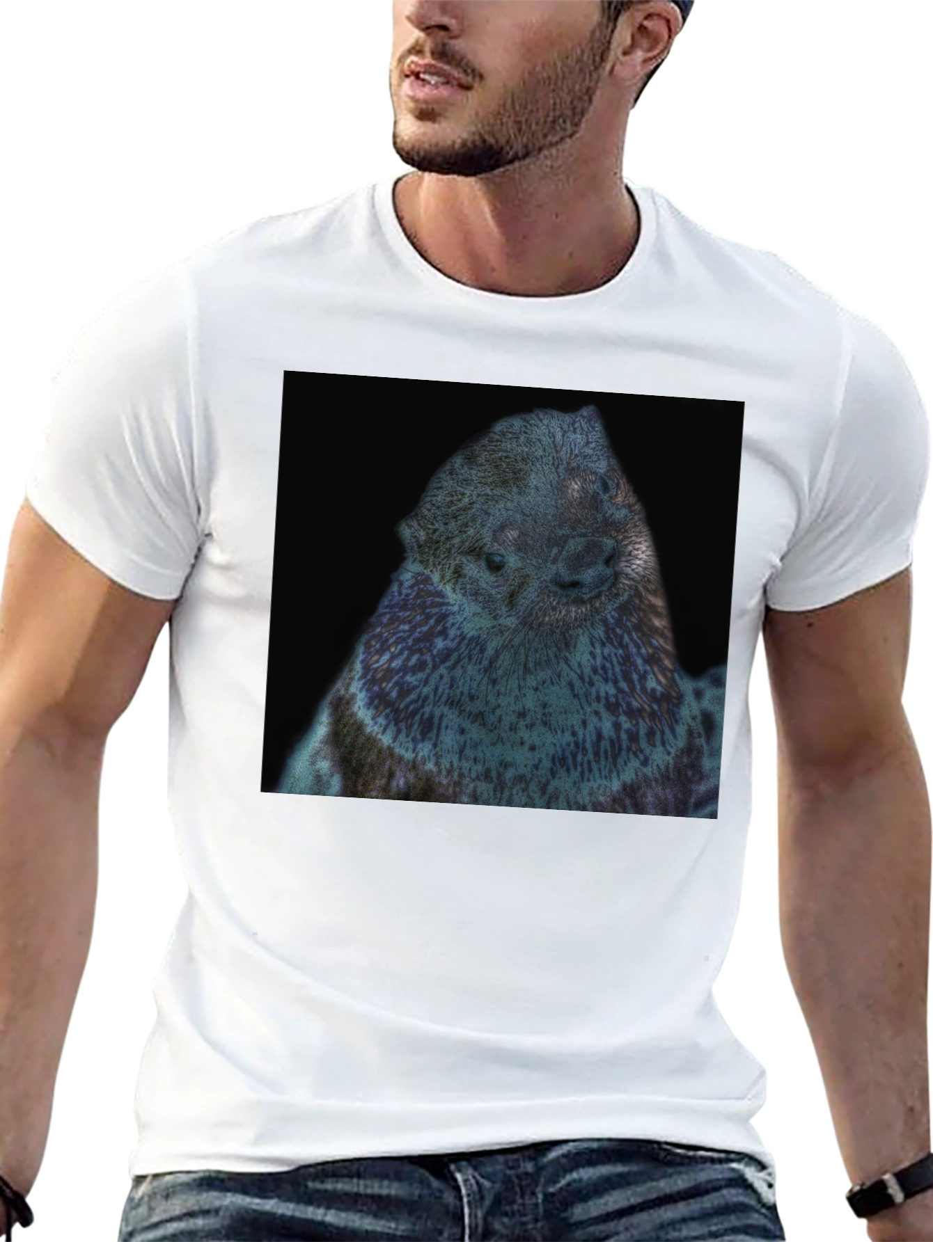 Otter Graphic Black T-Shirt