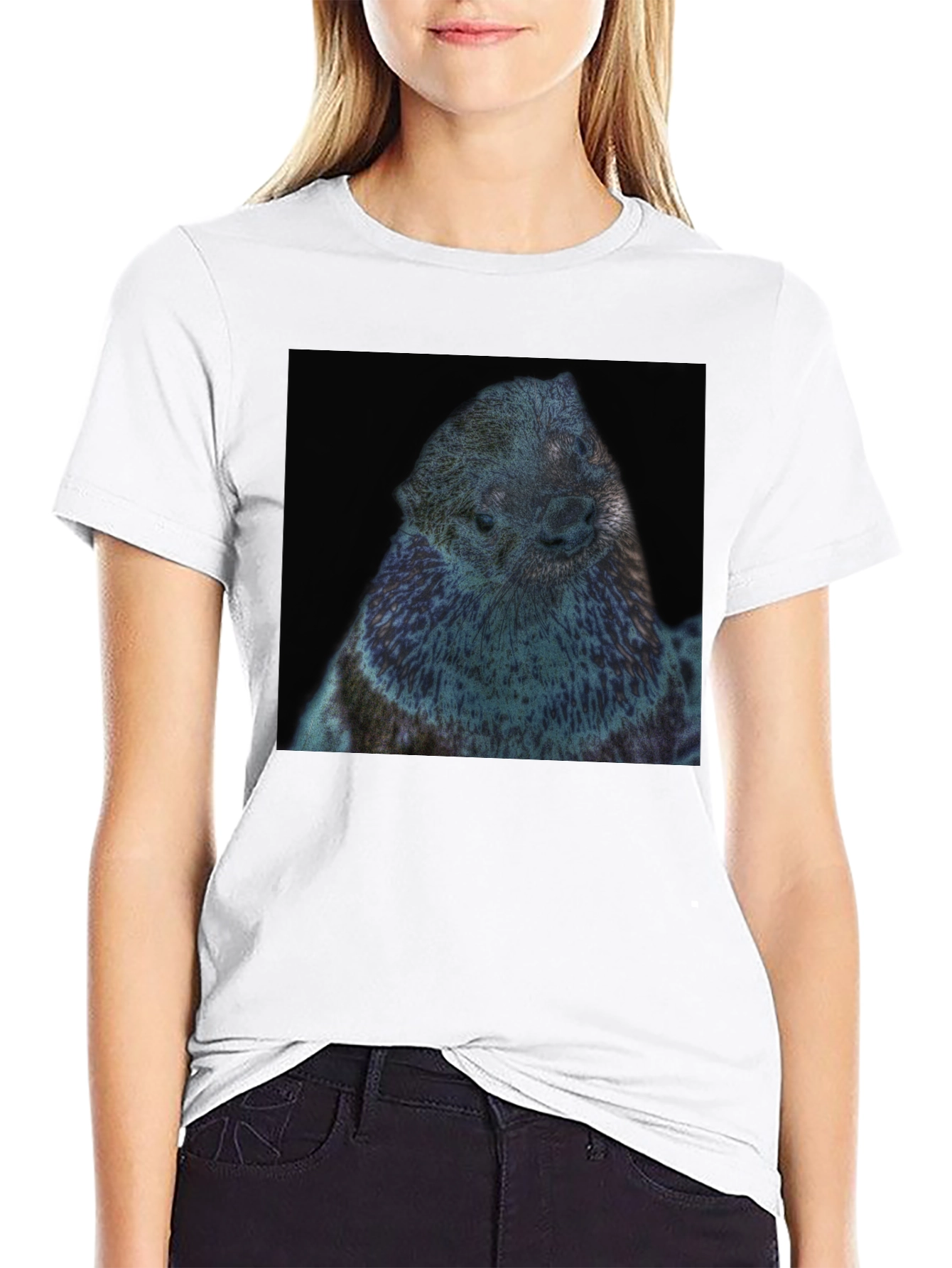 Otter Graphic Black T-Shirt
