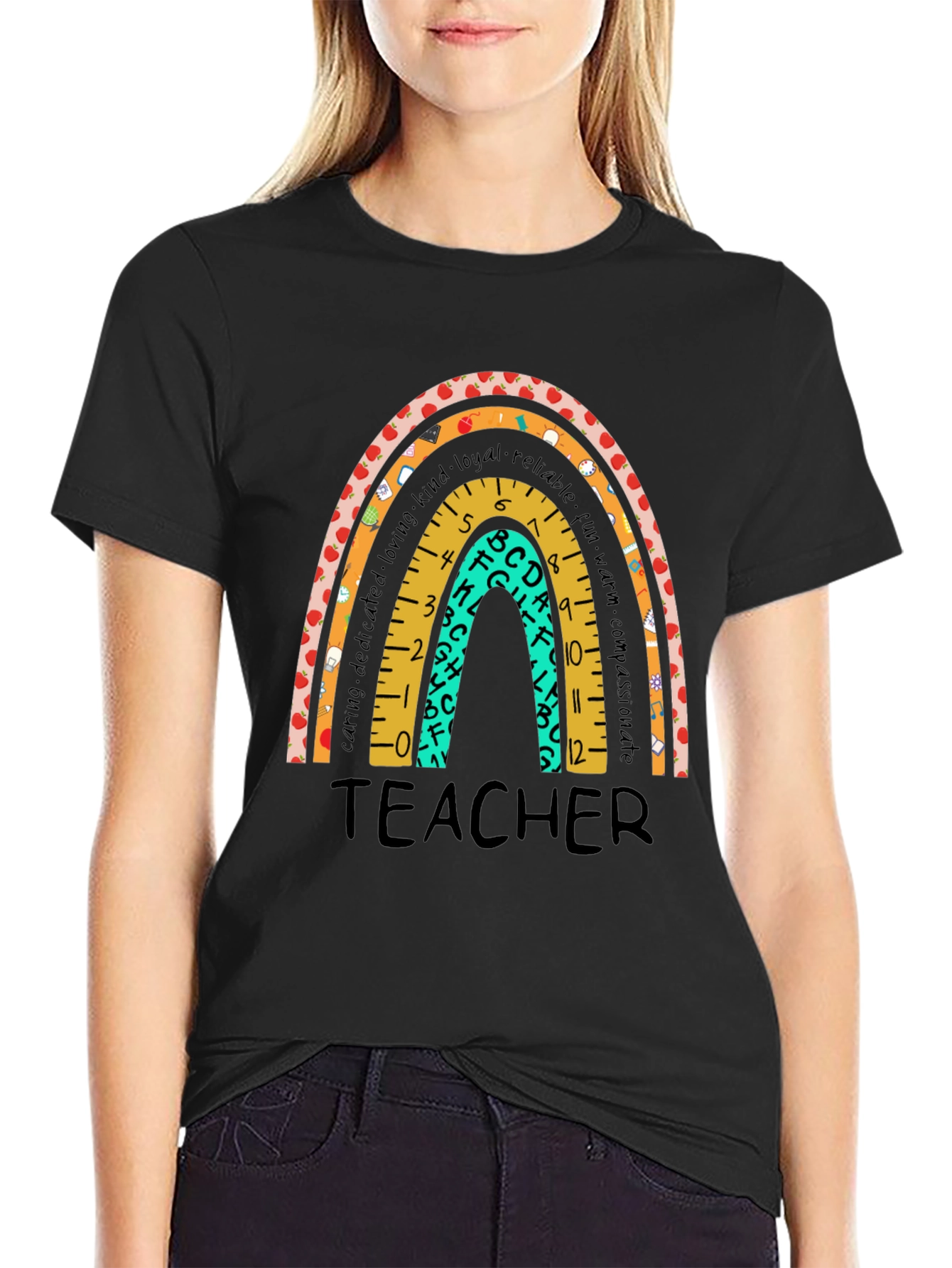 Teacher Rainbow Graphic T-Shirt
