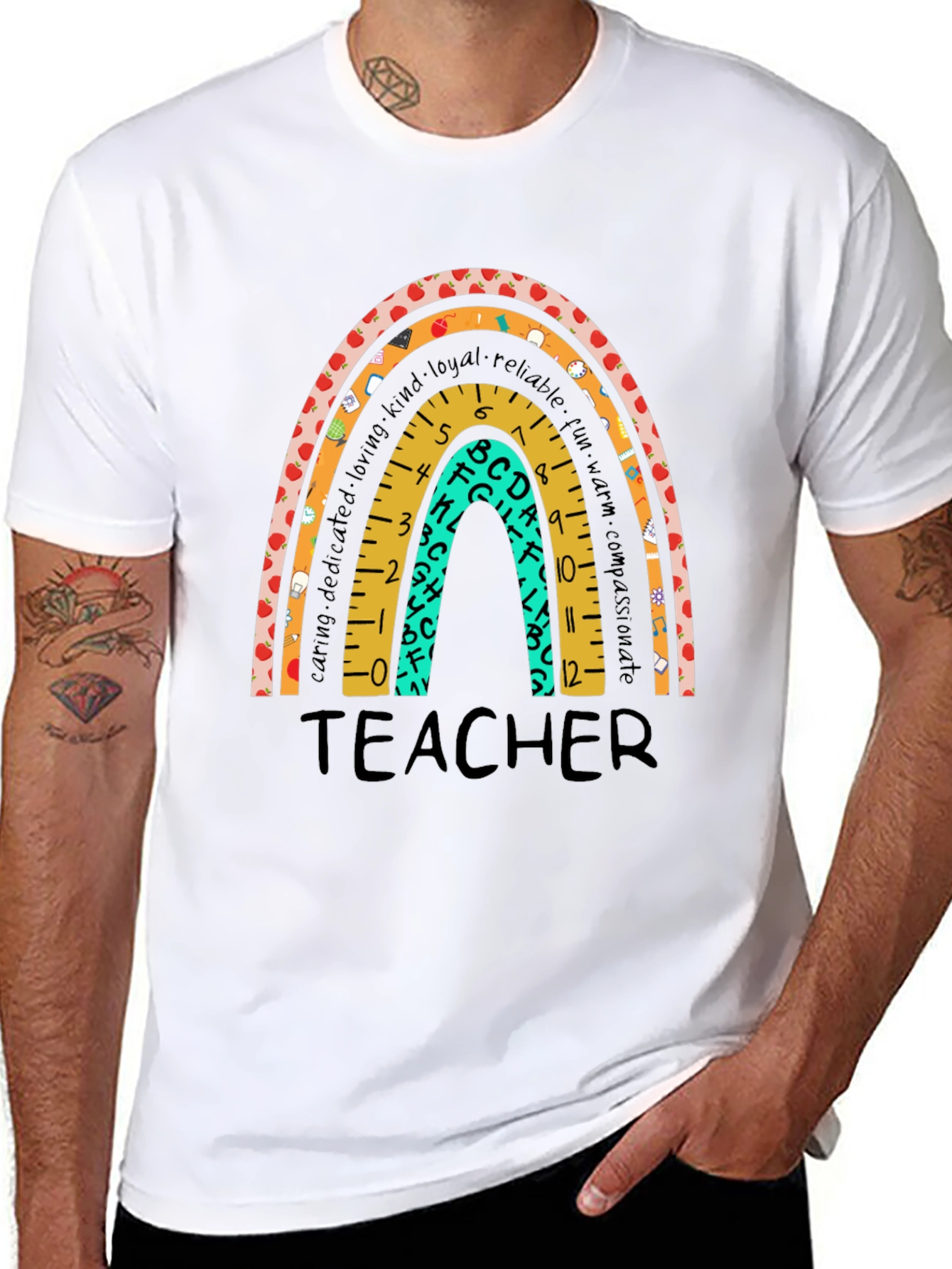 Teacher Rainbow Graphic T-Shirt