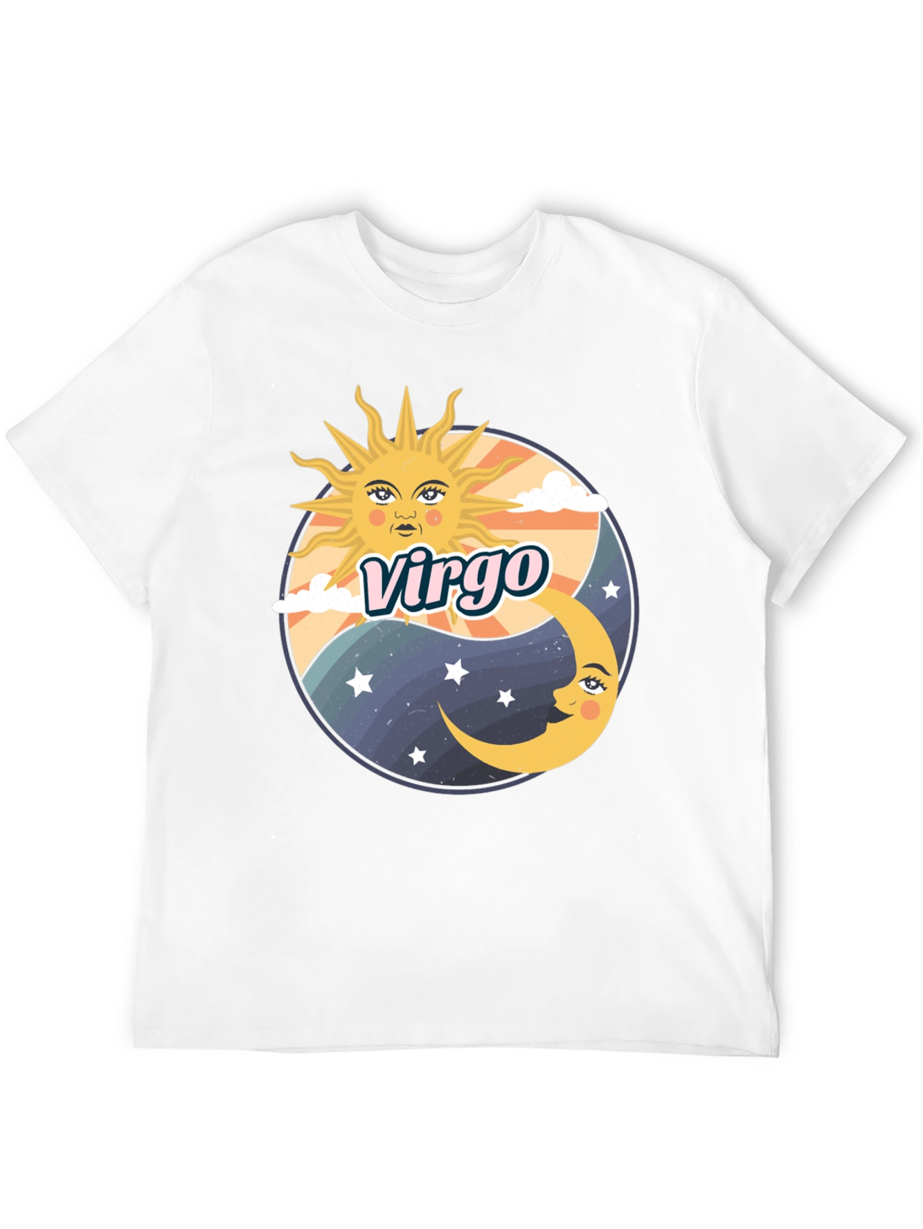 Virgo Zodiac Sun & Moon Graphic Tee - Black