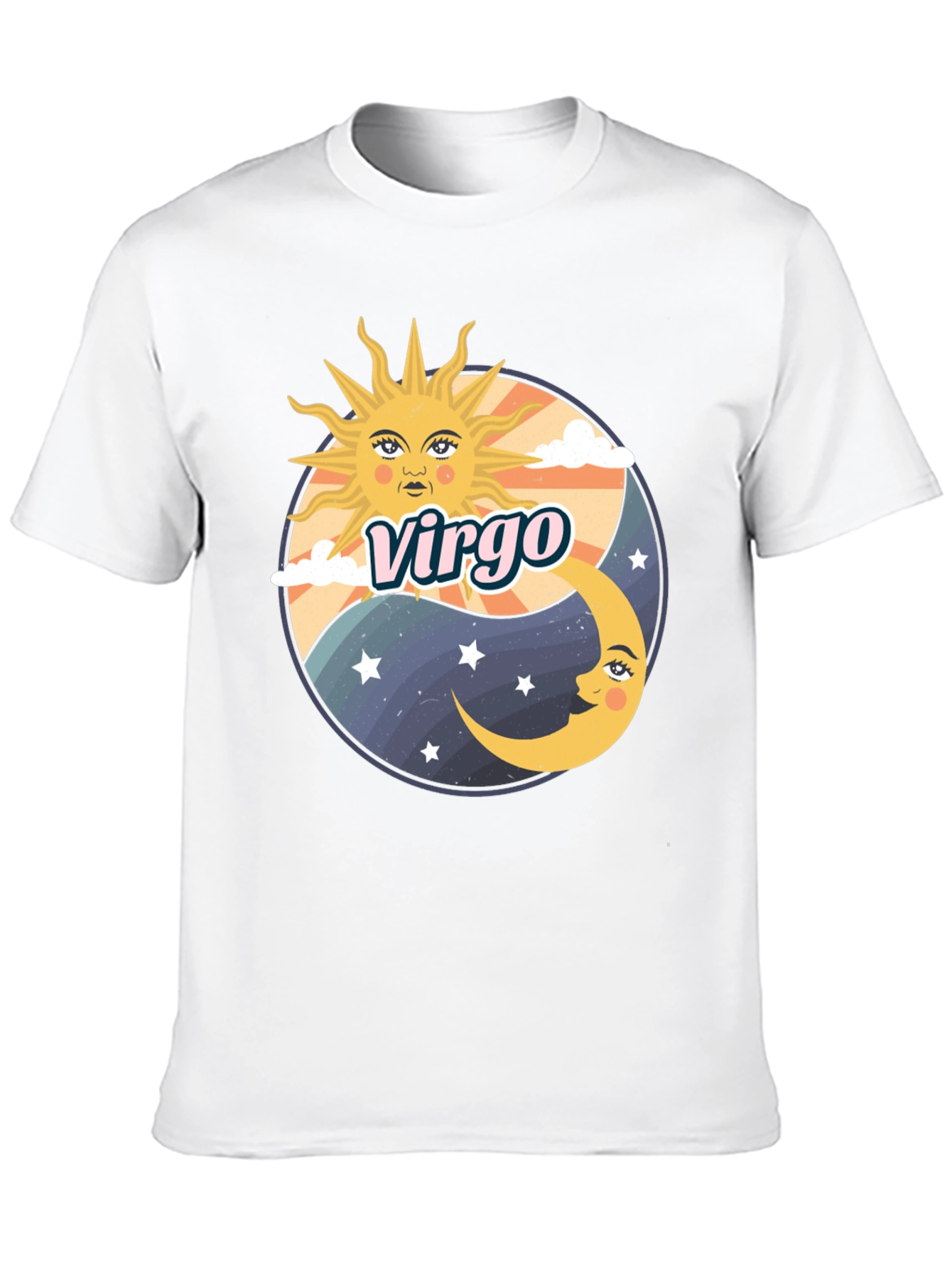 Virgo Zodiac Sun & Moon Graphic Tee - Black