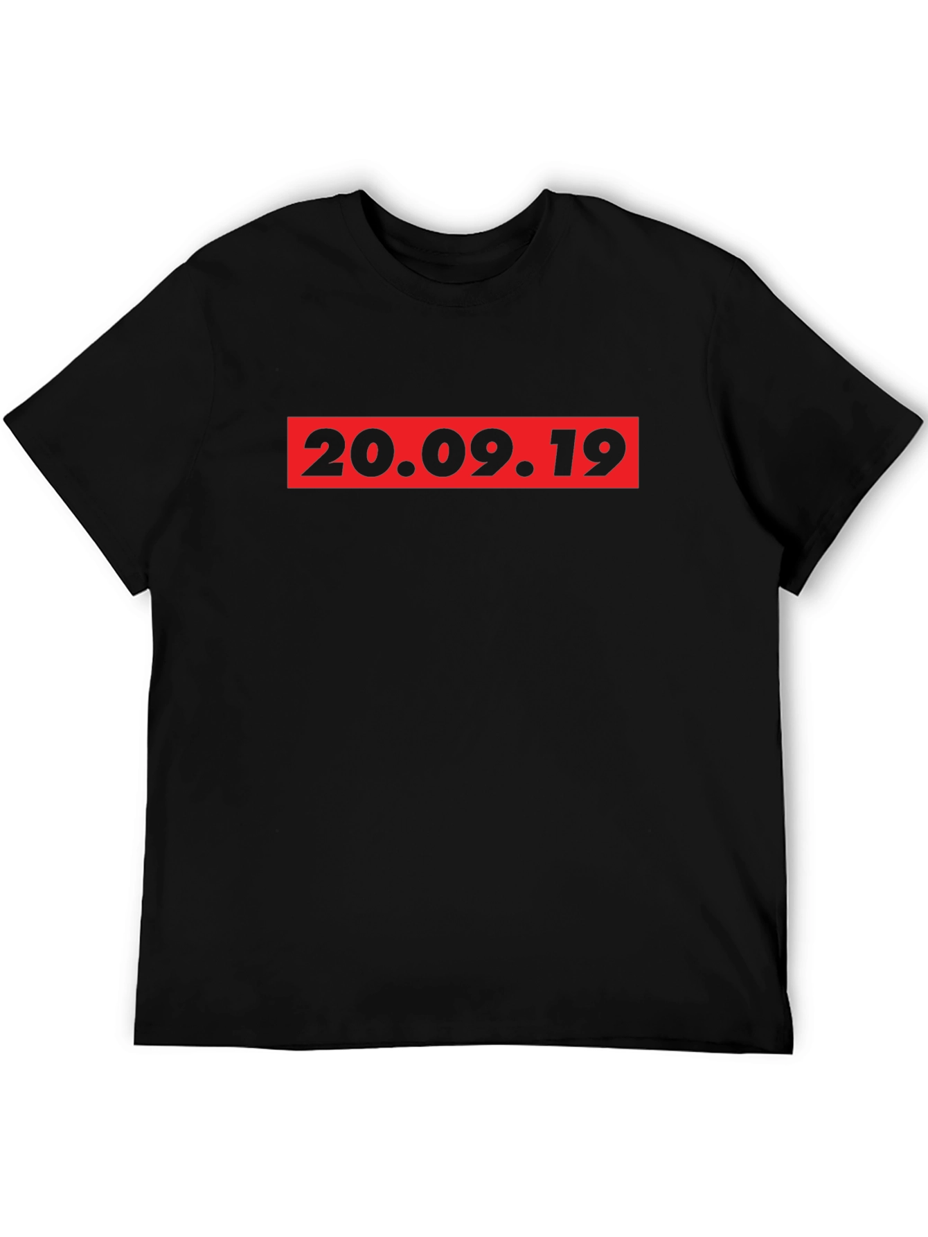 20.09.19 Graphic Tee - Black Crew Neck T-Shirt