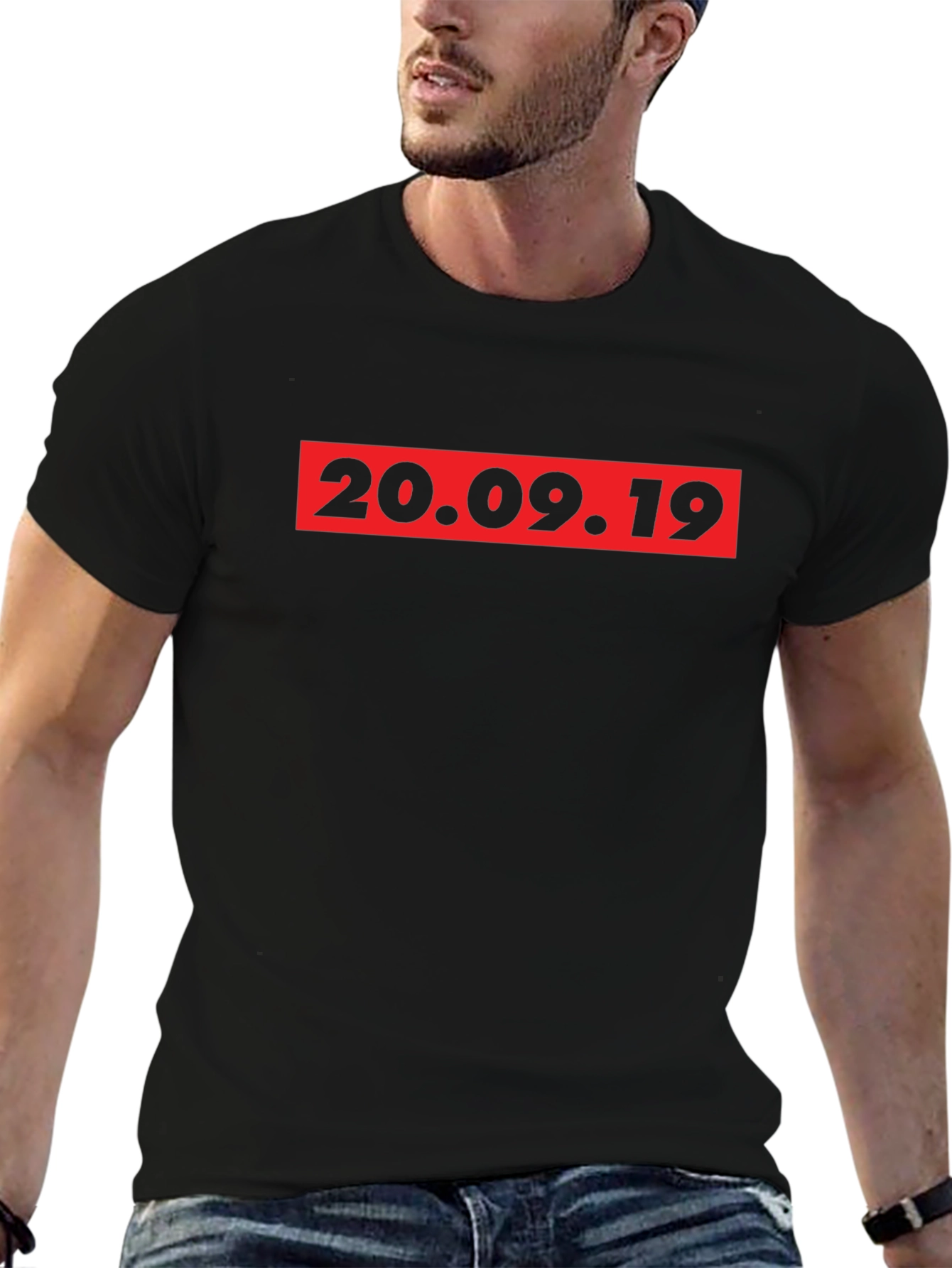 20.09.19 Graphic Tee - Black Crew Neck T-Shirt