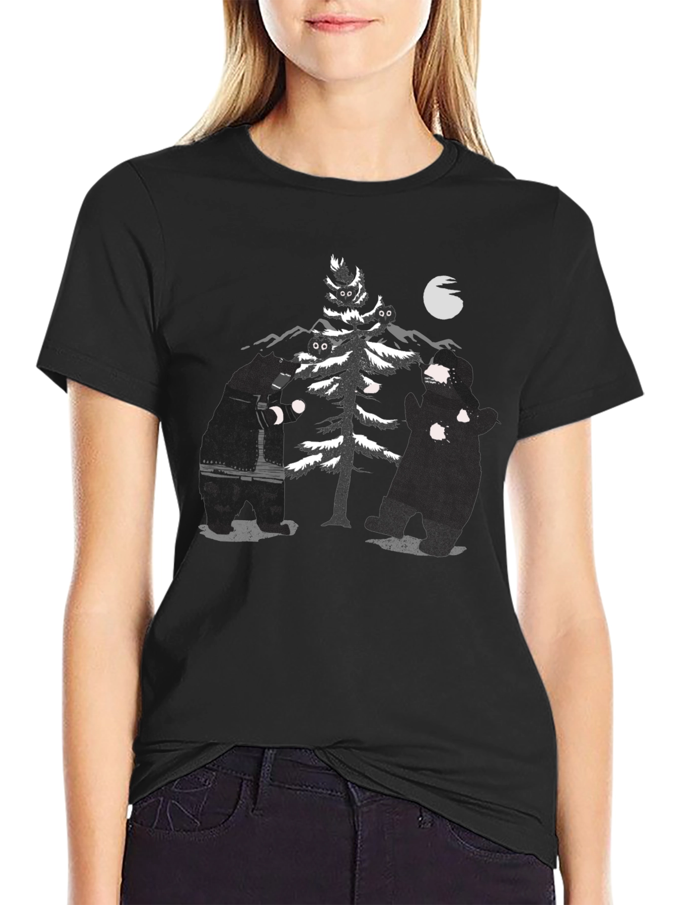 Black Bear Tree Graphic Tee