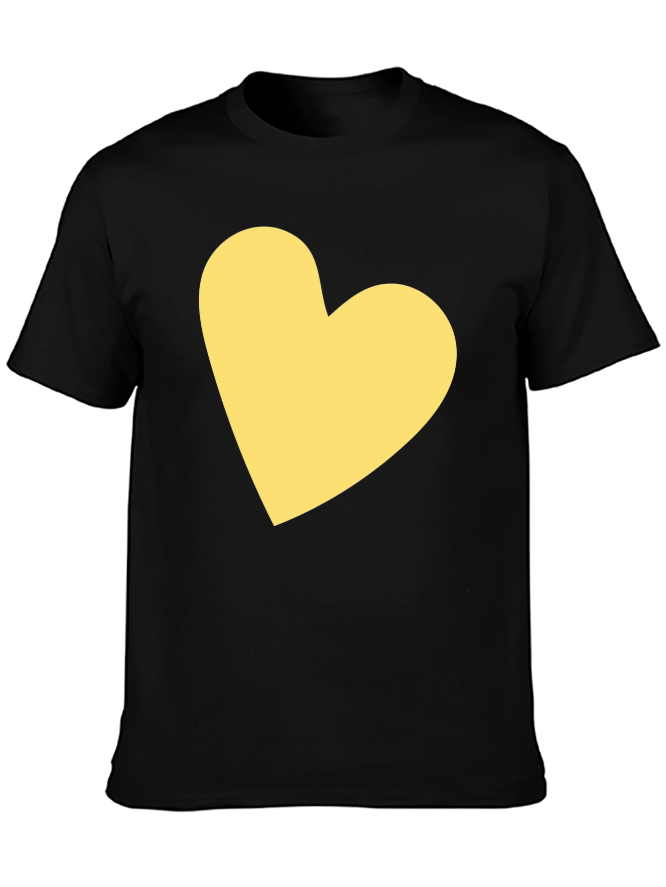 Black T-Shirt with Yellow Heart Design