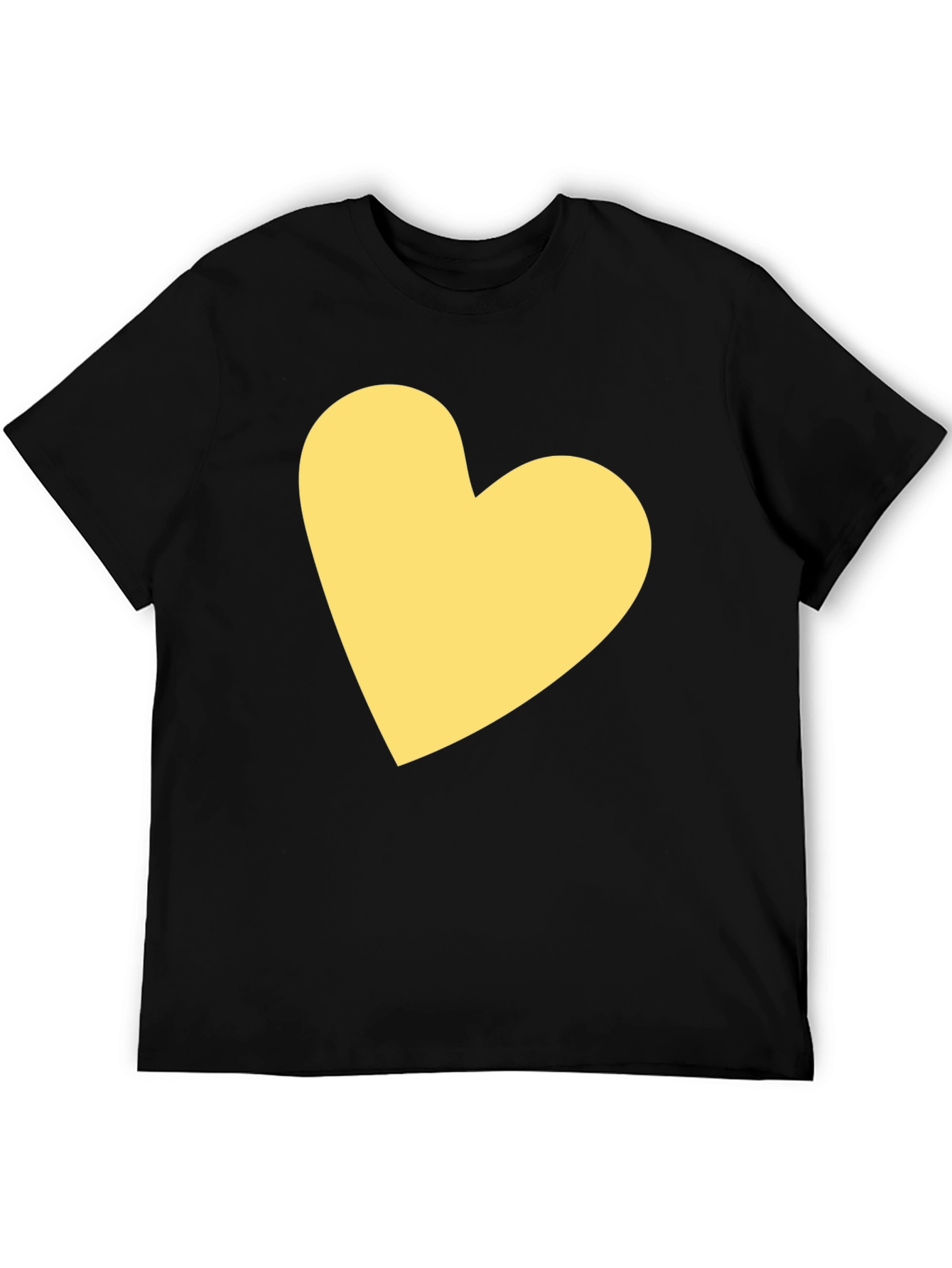 Black T-Shirt with Yellow Heart Design
