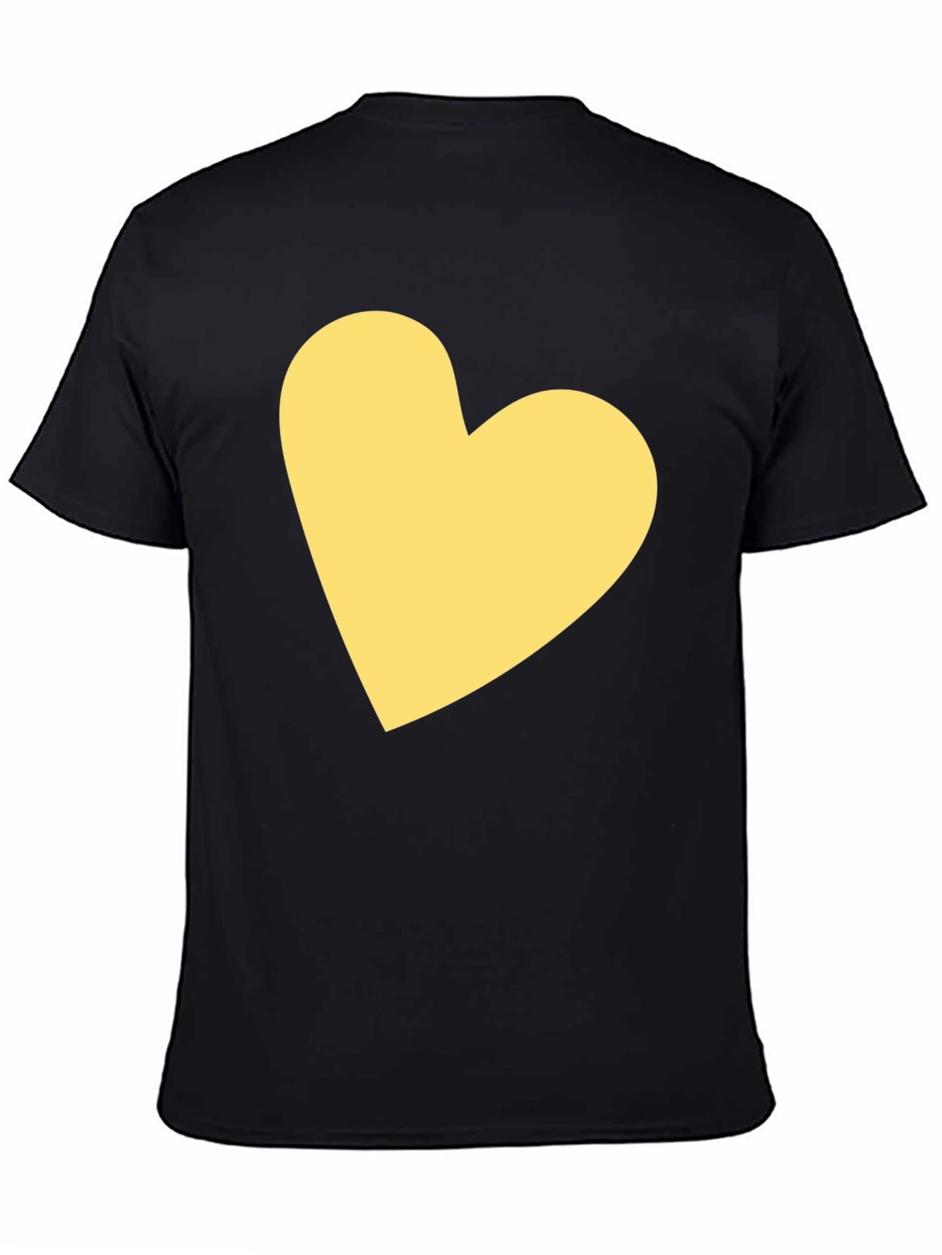 Black T-Shirt with Yellow Heart Design